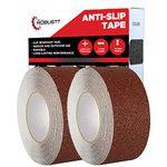 Robustt Anti Skid/AntiSlip 18mtr(guaranteed) X50mm (Pack of 2) Brown Fall Resistant with PET Material and Solvent Acrylic Adhesive Tape for Slippery Floors, Staircase, Ramps, Indoor, Outdoor Use