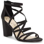 Jessica Simpson Women's Stassey Strappy Block Heel Sandal Heeled, Black, 10, Black, 10