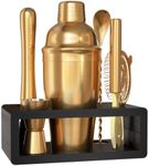 Highball & Chaser Cocktail Shaker Set: Bartender Kit for Home Bar Mixology Cocktail Bar Set Plus E-Book with 30 Recipes (Antique Gold)