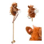 Toyrific 99 cm Hobby Horse Toy with Sounds, Strong Grip Handles and Wheels, Dark Brown