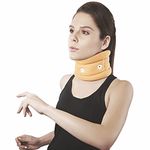 Vissco Cervical Collar without Chin Support, Relieves from Neck Pain, Neck support for Cervical Spondylosis, Excessive strain on the Neck muscles - Medium (Beige)