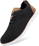 LEZTA Men's Casual Dress Sneakers Business Lightweight Oxfords Arch Support Walking Shoes(Black D Size 8.5)
