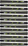 JumboMax Set of 13 Tour Series Golf Grips - Black with Lime Green Trim Large/LG (+11/32")