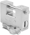 Kurtzy Heavy Duty 1kg Padlock with 5 Keys - Hardened Solid Steel Hardware Monoblock Lock - 12mm Thick Shackle - Protect Garages, Containers, Sheds, Shutters, Lockers, Gates and Warehouses