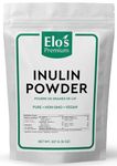 Organic Inulin Powder (227g) by Elo's Premium| 100% Food Grade Inulin Powder | Packaged in Canada| Used As A Source Of Fibre | Pure &Non-GMO | Dissolve In Water Or Use In Baking