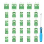 YIXISI 25 PCS PCB Mount Screw Terminal Block, 2.54mm Pitch 2 Pin/3 Pin Screw Terminal Block Connector, for Arduino DIY Project (20 x 2-Pin, 5 x 3-Pin, Green)