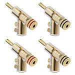 The Lord of the Tools 4PCS Angled Banana Plugs Audio Speaker Connectors Jack Gold Plated 4mm Screw Locking Welding-Free for Speaker Cable Sound Amplifier Horn Interface