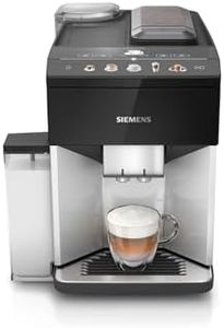 SIEMENS EQ500 Fully Automatic Bean to Cup Coffee Machine with coffeeSelect Display, oneTouch DoubleCup, 9 Coffee Beverages, autoMilk Clean in Daylight, TQ513GB1, Silver/Piano Black