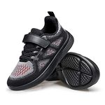 LOUSST Boys Girls Sneakers Kids Sports Running Walking Shoes Black Toddler Size 6