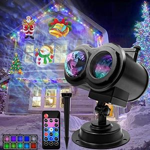 LOINTAIN Christmas Projector Lights Outdoor Halloween Projector Lights Patterns Holiday Projector Light Indoor 16 Patterns & 10 Ocean Wave with Remote Control for Holiday Xmas Indoor Party Garden