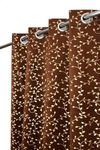 FabFabriX Heavy Velvet Fabric Luxury Looks Room Darkening Patti Designer Curtains Door for 8 Feet, Brown, Pack of 2 Pieces