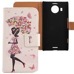 Lankashi Pattern Design Leather Cover Skin Protection Case for Microsoft Lumia 950XL 5.7" (Umbrella Girl)