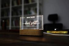 Gugan's Acrylic Rectangular 3D Illusion Name Plate LED Lamp | Customized with Your Name and Designation|Gift for Boss, Colleague, Friends 8x5 Inch