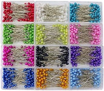Fbshicung 1200PCS Sewing Pins for Fabric, Straight Pins with Pearlized Ball Heads Long 1.6inch, Quilting Pins for Dressmaker, Jewelry DIY Decoration, Craft and Sewing Tools