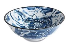 Happy Sales, Japanese XL Bowl Multi Purpose Bowl Ramen Bowl Udong Soba Tempura Noodle Pho Donburi Rice Tayo Bowl (BlueDragon)