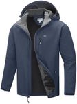 33,000ft Men's Softshell Jacket with Hood Fleece Lined Windbreaker Lightweight Waterproof Jackets for Hiking