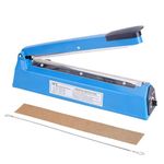 Impulse Heat Sealer for Plastic Bags, Metal Plastic Bag Sealer Heat Seal, Mylar Bag Sealer, Manual Poly Bag Hot Seal Sealing Machine with Extra Replace Element Grip