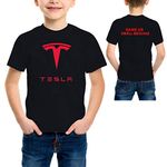 MGEAR Tesla Boys T Shirt T-Shirt Customised Text Printed tee Present Black