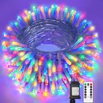 Christmas String Lights, Nopsra 40FT 100 LED String Lights 30V End-to-End Plug in with Remote, Waterproof 8 Modes Fairy String Lights for Indoor Outdoor Wedding Party Patio Christmas Tree Multicolor