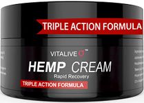 Hemp Cream Fast & Effective Extra Strong for Muscle & Joint - Natural Hemp Oil, Arnica, Turmeric - Cruelty Free - Premium Grade Formula - VITALIVE 60g