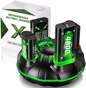 SWANPOW 4800mWh x4 Rechargeable Battery Pack for Xbox Controller with LED Light Fast Charging Station Dock, Xbox Decoration for Xbox Series X/S, Xbox One S/X, Elite Core