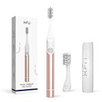 Seago Battery Electric Toothbrush with 2 Brush Heads, Travel Electric Toothbrush Portable Toothbrush, Sonic Electric Toothbrush for Adults and Kids, Battery not Included, SG2102 (Gold)