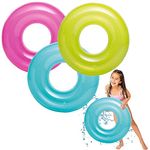 Inflatable Pool Floats Swimming Rings Tubes for Kids Adults,3pcs 76cm Kids Rubber Ring for Swimming,Inflatable Wheel Pool Tube Raft Swim Ring Floaties for Kids Swimming Pool Summer Beach Water Party