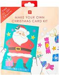 Talking Tables Christmas Card Making Craft Kit for Kids - Pack of 12 | Includes Envelopes, Stickers & Decorations, Children Art Supplies, Fun Activities, Creative Xmas Gift,Red