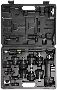 WINTOOLS 18pcs Auto Cooling System Radiator Cap Pressure Tester Kit Pump Gauge Adapters