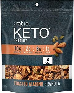 Ratio Toasted Almond Granola Cereal, 2g Sugar, Keto Friendly, 8 OZ Resealable Cereal Bag