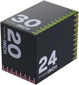 HANDBODE 3-in-1 Plyometric Box, High-Density EPE Foam 20"/24"/30"