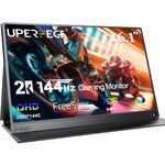UPERFECT 144Hz Portable Monitor 16.1 Inch Gaming Monitor 2K 2560x1440 Support Freesync, IPS Display, 100% sRGB Matte Monitor with Mini HDMI/Type-C Port, Second Monitor for Laptop/PC/Mac/PS3/Phone