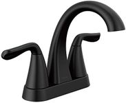 Delta Faucet Arvo Matte Black Bathroom Faucet, Centerset Bathroom Faucet Black, Bathroom Sink Faucet, Drain Assembly Included, Matte Black 25840LF-BL