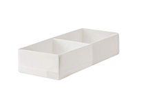 Ikea Stuk Box with Compartments (White, 20x51x10 cm), Rectangular