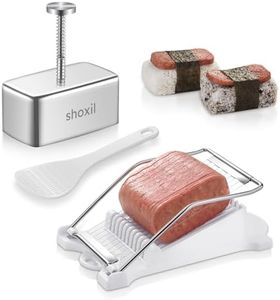 Shoxil Spam Musubi Mold Kit - Stainless Steel Onigiri Maker with Spam Slicer - Perfect for Hawaiian Grip Sushi