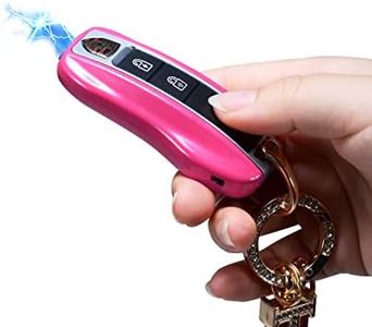 Mini Stun Gun with LED Flashlight and Wrist Strap – Unique Key fob Design (Pink)