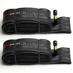 Fincci Pair 26" x 1.75 1.95 2.125 Inch 48mm Schrader Valve Inner Tubes for Mountain MTB Road Hybrid Bicycle Bike (Pack of 2)