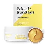 Eclectic Sundays 24k Gold Under Eye Patches - Infused With Aloe Vera, Hyaluronic Acid, Snail Collagen - Organic Golden Gel Eye Masks for Puffy Eyes, Eye Bags, Dark Circles, Crows Feet - 60 Patches