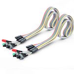 56Tiankoou 2Pcs PC Power Reset Switch HDD LED Cable Light Wire Kit Assembly for Computer