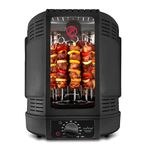 NutriChef Vertical Countertop Rotisserie Oven Roaster, Rotating Shawarma And Kebab Machine with Skewer and Rack, Basket Tower, Roasting Rack, Poultry Tower, Drip Tray, For Meat Chicken Turkey Lamb
