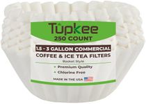 Tupkee Extra Large Coffee Filters - (13 Inch x 5 Inch) Premium, Big, Tall for Bunn 1.5 to 3 Gallon Commercial Coffee & Tea Machines - (250 Count) - Chlorine Free White Commercial Coffee Filters