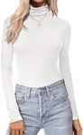 Ekouaer Women's Turtleneck Long Sleeve Shirts Lightweight Base Layer Solid Slim Thermal Tops(S-XXL)
