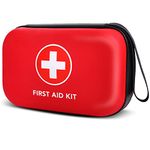 PUMIER First Aid Kit (259pcs) - Small Waterproof Hard Lightweight Bag - Mini Emergency Medical Kit - First Aid Kit for Car, Home, Travel, Camping, College Dorm, Businesses, Office, Boat, Hiking