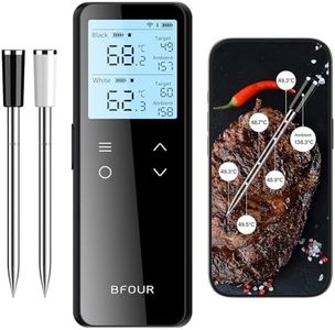 BFOUR Wi-Fi & Bluetooth Meat Thermometer, Smart Standalone Base, 100% Waterproof Grill Thermometer with 2 Probes, Dual Temperature Monitoring for Grill, Oven, Roast