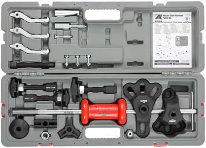 ARES 12125 – Master Slide Hammer Puller Set – 10-Way Slide Hammer Puller Set Includes 3-Piece Rear Axle Bearing Puller Kit – Includes Durable Storage Case for Organization