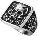 WESTMIAJW Mens Skull Ring Stainless