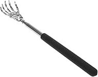 Selawasty Telescoping Back Scratcher, Portable Extendable Metal Hand Claw Back Scratchers, Hand Massager with Rubber Handles(Black)