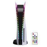 LED Light Compatible with PS5/PS5 Slim Console, YUANHOT RGB Light Strip for Playstation 5/5Slim Console with 7 Colors 358 Modes, LED Kit DIY Decoration Accessories Flexible Lights Strip with IR Remote