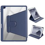 ProtUTab Rotating Case 10.2 Compatible with iPad 9th Generation(2021)/8th Generation(2020)/7th Gen(2019),360 Degree Rotating Stand Cover, Multi-Angle Viewing Folio Cover with Pencil Holder