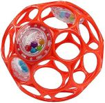 Bright Starts Oball Rattle Easy Grasp Toy, Ages Newborn +, Red, 4 Inch